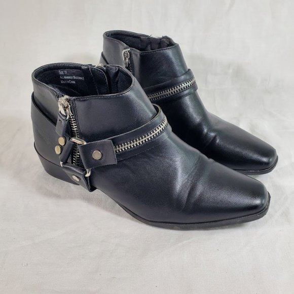 Lane Bryant Shoes - Lane Bryant Black Harness Ankle Boots Booties Size 11 Wide 11W Vegan Leather